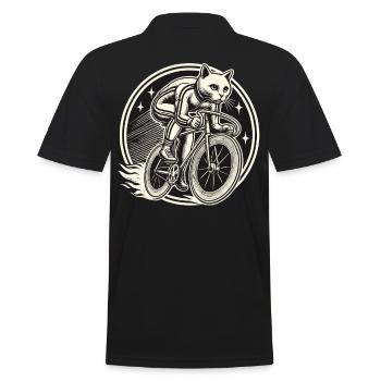 Chat de vélo rétro pour les amoureux des animaux en tournée - Polo Homme - noir - Dos - Kai (181cm)