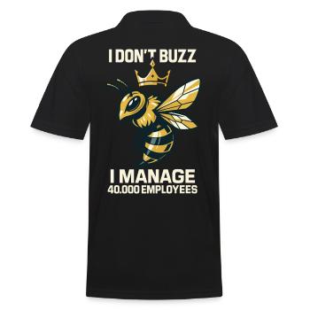 Bienen Imker I Don't Buzz i manage Employees - Männer Poloshirt - Schwarz - Hinten - Kai (181cm)