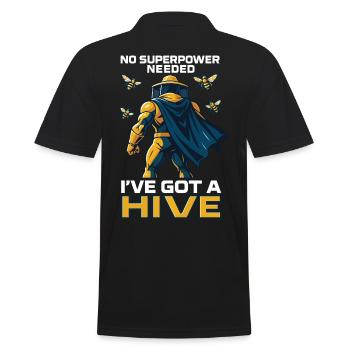 No Superpower Needed I've Got A Hive Imker Bienen - Männer Poloshirt - Schwarz - Hinten - Kai (181cm)