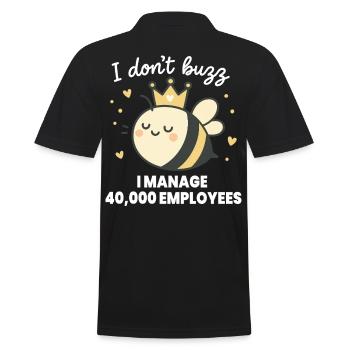 Bienen Imker I Don't Buzz i Manage Employees - Männer Poloshirt - Schwarz - Hinten - Kai (181cm)