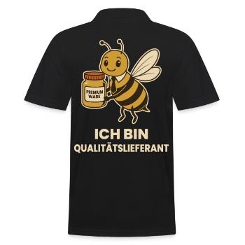 Bee Beekeeper I am a quality supplier - Men's Polo Shirt - black - Back - Kai (181cm)