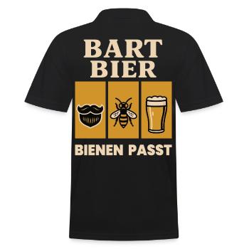 Bienen Imker Bart Bier Bienen Passt Spruch - Männer Poloshirt - Schwarz - Hinten - Kai (181cm)