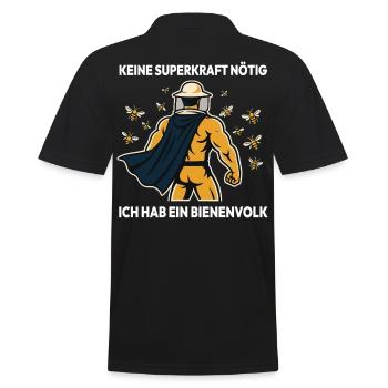 Bees Beekeeper not a superpower Necessary bee colony - Men's Polo Shirt - black - Back - Kai (181cm)