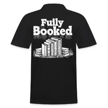 Retro Buch Design für Leseratte und Buchclub - Männer Poloshirt - Schwarz - Hinten - Kai (181cm)