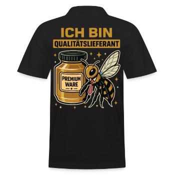 I Am Quality Supplier Bee Beekeeper Honey - Men's Polo Shirt - black - Back - Kai (181cm)