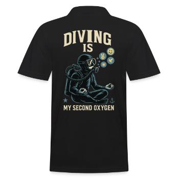 Diving is my second oxygen ocean diver - Men's Polo Shirt - black - Back - Kai (181cm)