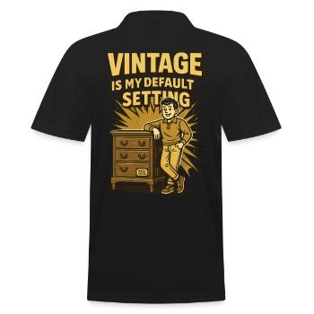Antiques Vintage Is My Default Setting - Men's Polo Shirt - black - Back - Kai (181cm)