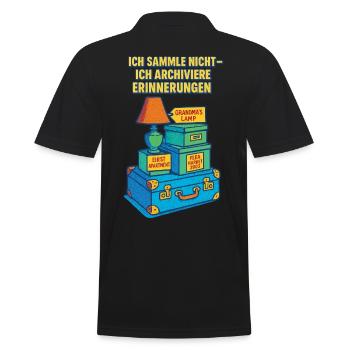 Ich Sammle Nicht Ich Archiviere Erinnerungen - Männer Poloshirt - Schwarz - Hinten - Kai (181cm)