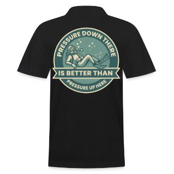Pressure Down There Is Better Than - Männer Poloshirt - Schwarz - Hinten - Kai (181cm)
