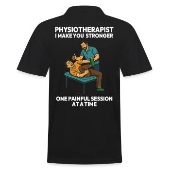 Physiotherapeutin Ich Mache Dich Stärker Lustig - Männer Poloshirt - Schwarz - Hinten - Kai (181cm)
