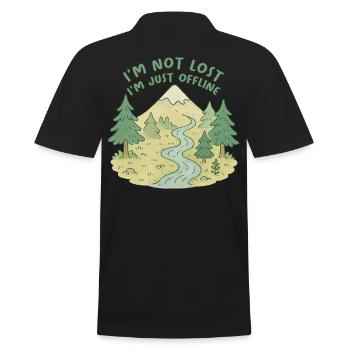 I'm not lost, I'm just offline - Men's Polo Shirt - black - Back - Kai (181cm)