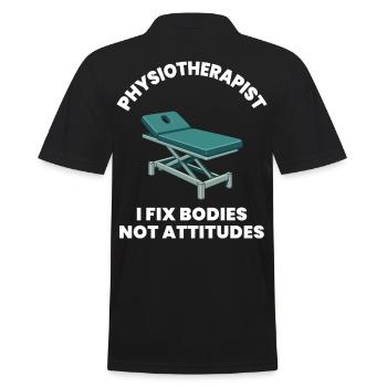 Physiotherapist I Fix Bodies Physical - Men's Polo Shirt - black - Back - Kai (181cm)