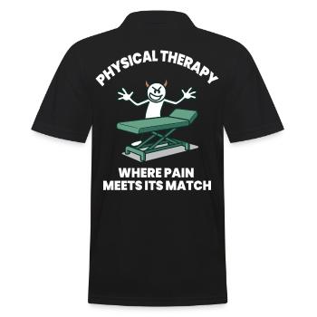 La physiothérapie drôle là où se trouve la douleur - Polo Homme - noir - Dos - Kai (181cm)