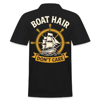 Boot Hair Don’t Care Dicton drôle - Polo Homme - noir - Dos - Kai (181cm)