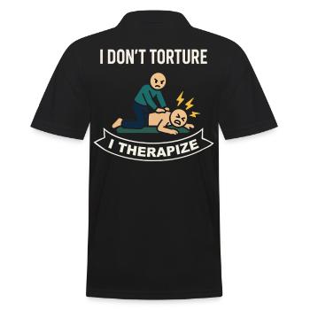 Physiotherapy I don't torture I treat - Men's Polo Shirt - black - Back - Kai (181cm)