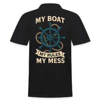 Mon bateau Mes règles Mon Chaos Nautique - Polo Homme - noir - Dos - Kai (181cm)