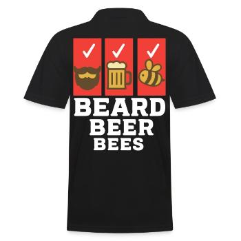 Bienen Imker Beard Beer Bees Honig Bienen - Männer Poloshirt - Schwarz - Hinten - Kai (181cm)