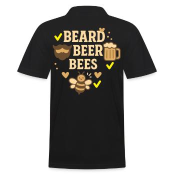 Bee Beekeeper Beard Beer Bees Honey - Men's Polo Shirt - black - Back - Kai (181cm)