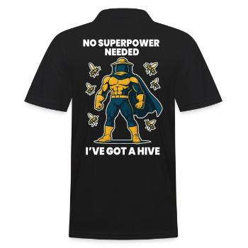 Bienen Imker Superpower Hive Honig - Männer Poloshirt - Schwarz - Hinten - Kai (181cm)