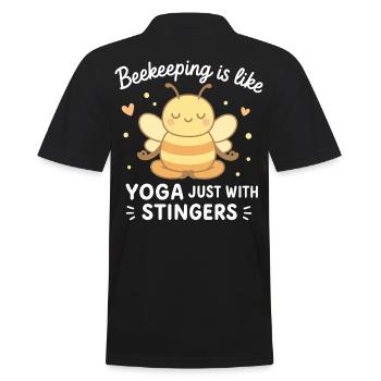 Bee Beekeeper Yoga Juste avec des dards - Polo Homme - noir - Dos - Kai (181cm)
