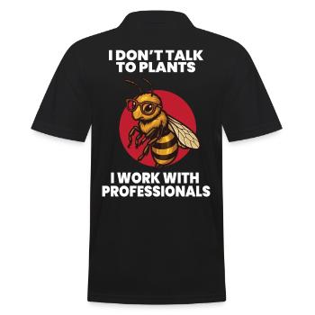 Bees Beekeeper Honey Talking to Bee - Men's Polo Shirt - black - Back - Kai (181cm)