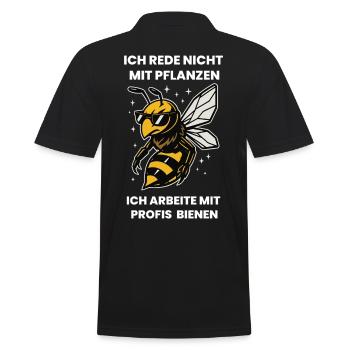 Bienen Imker Ich Rede Nicht Mit Pflanzen - Männer Poloshirt - Schwarz - Hinten - Kai (181cm)