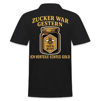 Bees, beekeepers, honey, sugar was yesterday's saying - Men's Polo Shirt - black - Back - Kai (181cm)