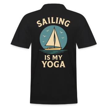 La voile est mon yoga Capitaine Bateau Nautique - Polo Homme - noir - Dos - Kai (181cm)