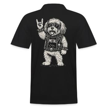 Metall Havaneser Hund Rockmusik Heavy Metal Lustig - Männer Poloshirt - Schwarz - Hinten - Kai (181cm)