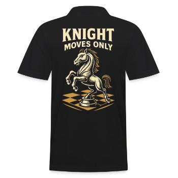 Schachspieler Ritter Bewegt Sich Nur Brettspiel - Männer Poloshirt - Schwarz - Hinten - Kai (181cm)