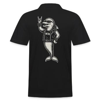 Musique Metal Dauphin Musique Rock Heavy Metal - Polo Homme - noir - Dos - Kai (181cm)