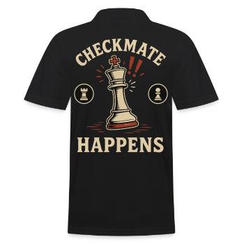 Chess Player Game Checkmate Happens - Men's Polo Shirt - black - Back - Kai (181cm)