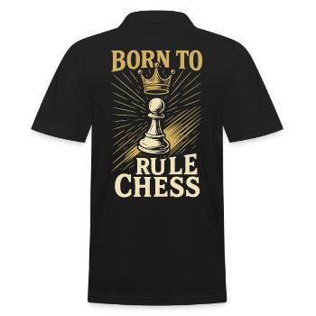 Born To Rule Joueur d’échecs Chess Club Fun - Polo Homme - noir - Dos - Kai (181cm)