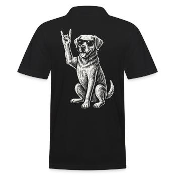 Rock Musique Golden Retriever Drôle Heavy Metal Chien - Polo Homme - noir - Dos - Kai (181cm)