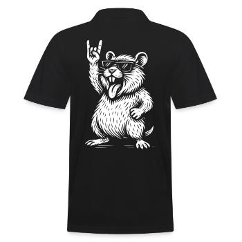 Métal Musique Rock Musik Hamster Heavy Metal - Polo Homme - noir - Dos - Kai (181cm)