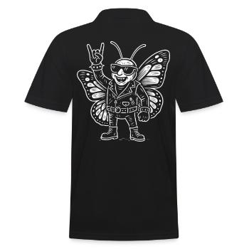 Heavy Metal Schmetterling Rockmusik Lustig - Männer Poloshirt - Schwarz - Hinten - Kai (181cm)