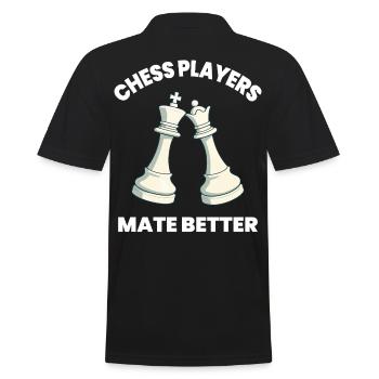 Schach Spieler Mate Besser Brettspiel - Männer Poloshirt - Schwarz - Hinten - Kai (181cm)