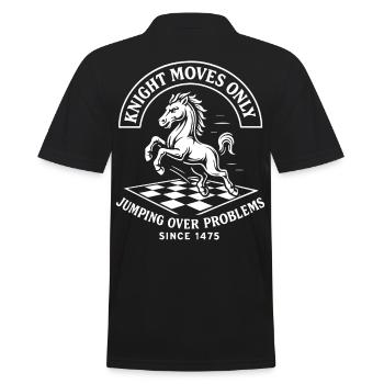 knight moves only chess players humor - Men's Polo Shirt - black - Back - Kai (181cm)