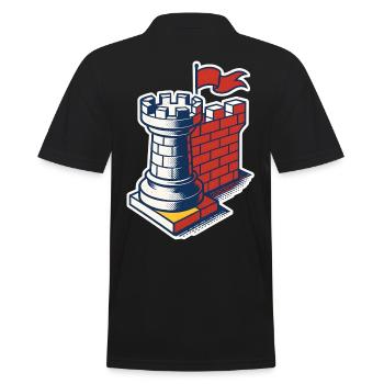Chess Player Tower as Castle Chess Lover - Men's Polo Shirt - black - Back - Kai (181cm)