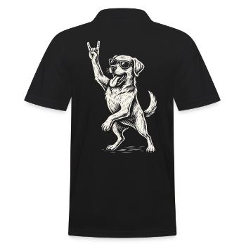 Rock Musique Chien Golden Retriever Drôle - Polo Homme - noir - Dos - Kai (181cm)