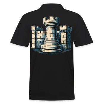 Chess Rook Fortress Chess Players Unite - Men's Polo Shirt - black - Back - Kai (181cm)