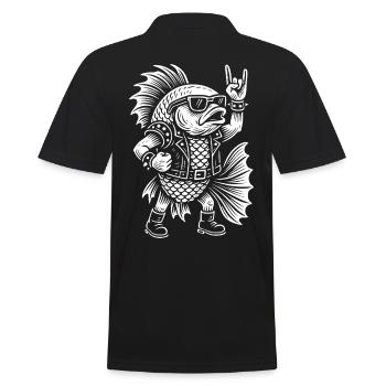Métal Musique Rock Humour Guppy Fish - Polo Homme - noir - Dos - Kai (181cm)