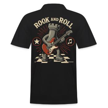 Rook And Roll Schachspieler Brettspiel Spaß - Männer Poloshirt - Schwarz - Hinten - Kai (181cm)