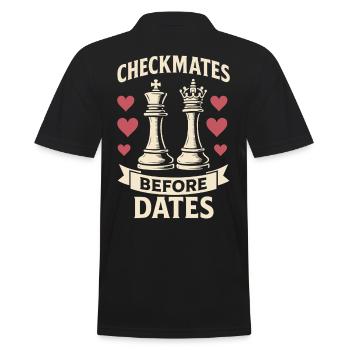 Chess Player Checkmate Before Dates - Men's Polo Shirt - black - Back - Kai (181cm)