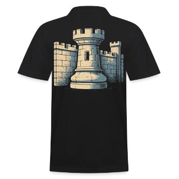 Joueur d’échecs Tour Château Wall Design - Polo Homme - noir - Dos - Kai (181cm)