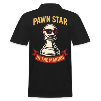 Bauernstar Im Entstehen Schachspieler - Männer Poloshirt - Schwarz - Hinten - Kai (181cm)