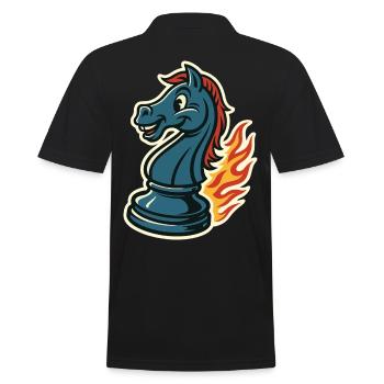 Chevalier d’échecs en flammes drôle - Polo Homme - noir - Dos - Kai (181cm)