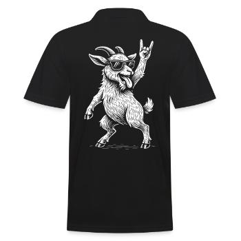 Metal Music Pygmies Goat Rock Music Heavy Metal - Men's Polo Shirt - black - Back - Kai (181cm)