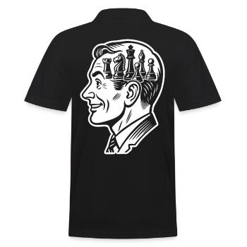 Joueur d’échecs cerveau pièces d’échecs - Polo Homme - noir - Dos - Kai (181cm)