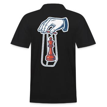 Chess Player Funny Chess King Doll - Men's Polo Shirt - black - Back - Kai (181cm)